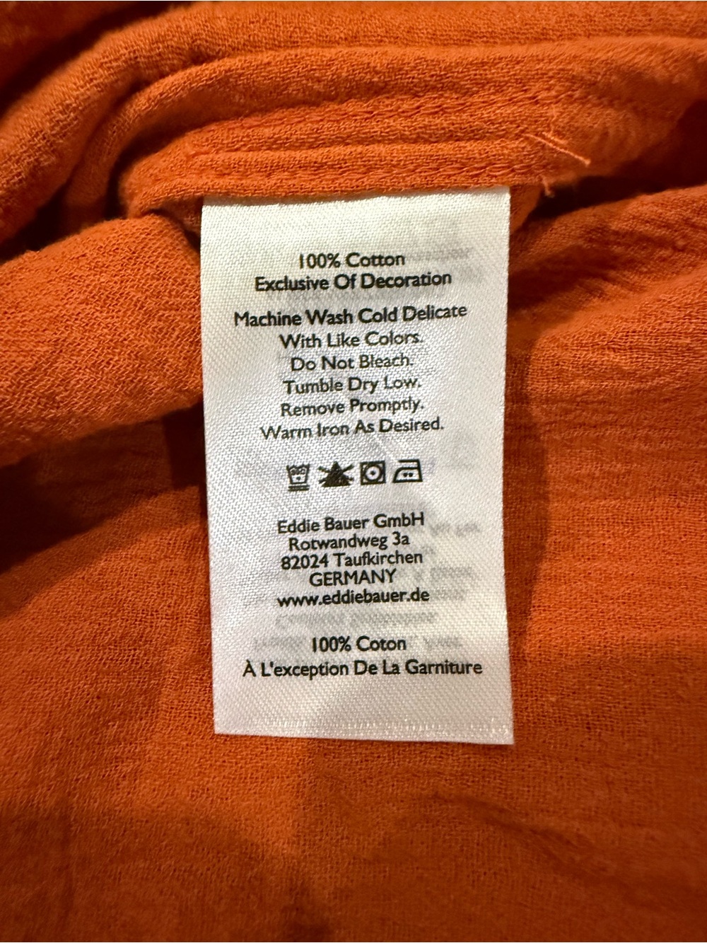 Eddie Bauer Rust Cotton Crochet Shoulder V-Neck Blouse Medium - Picture 12 of 12